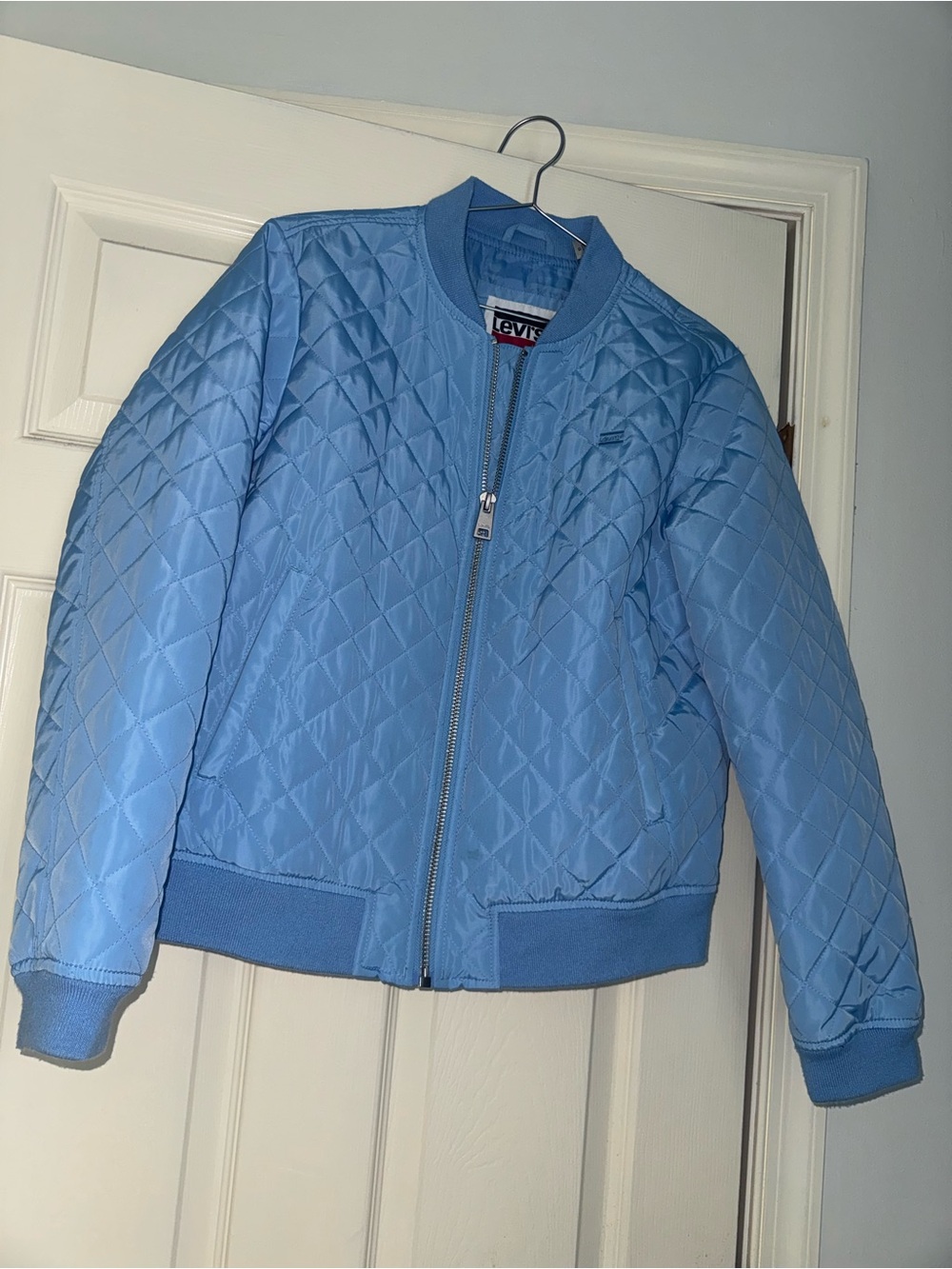 Levi's Sky Blue Quilted Bomber Jacket